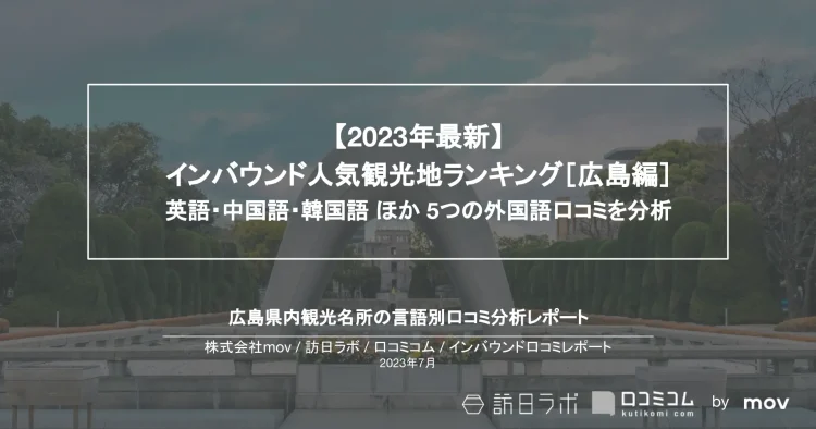 インバウンド口コミレポート【人気観光地ランキング 広島編】を公開しました