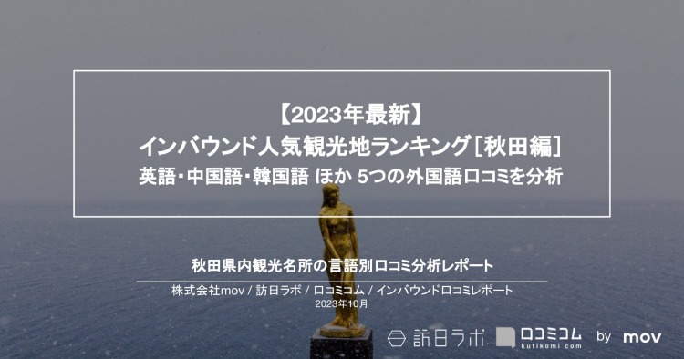 【独自調査】インバウンド人気観光地ランキング秋田編：コロナ後 最新の訪日客の支持を集めたスポットTOP10を発表　#インバウンドMEO