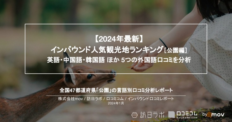 【独自調査】外国人に人気の公園ランキングを発表！1位は「奈良公園」：インバウンド人気観光地ランキング　#インバウンドMEO